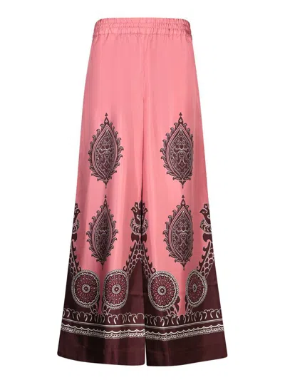 La Doublej Silk Wide-leg Pull-on Palazzo Pants In Pink