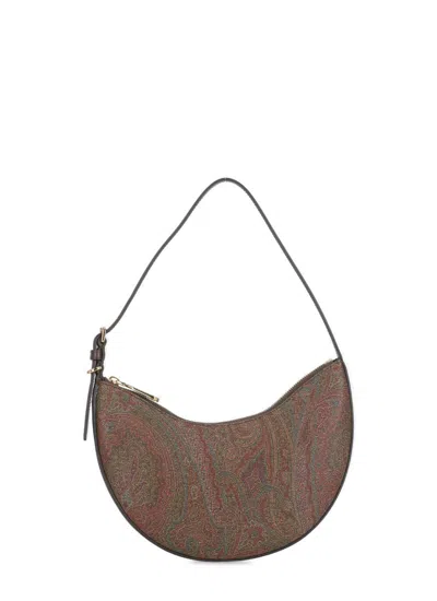 Etro Hobo Essential Small Shoulder Bag In Brown