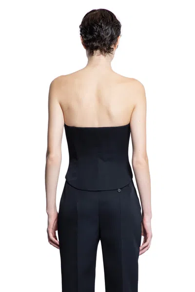 Alexander Mcqueen Zip-up Corset Top In Black
