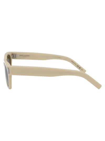 Saint Laurent Sl 402 Sunglasses In 020 Ivory Ivory Grey