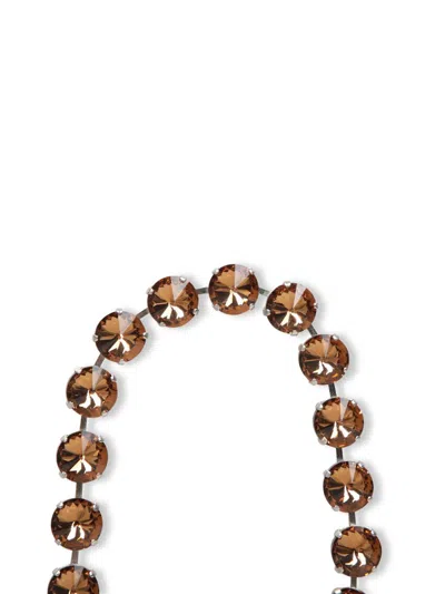 Forte Forte Bi-color Bronze Crystal Necklace In Grey
