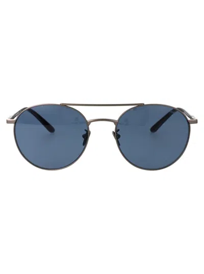 Giorgio Armani Men's Round Sunglasses In 337819 Matte Gunmetal