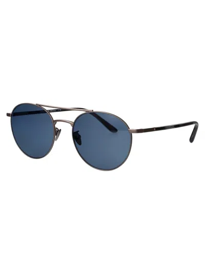 Giorgio Armani Men's Round Sunglasses In 337819 Matte Gunmetal