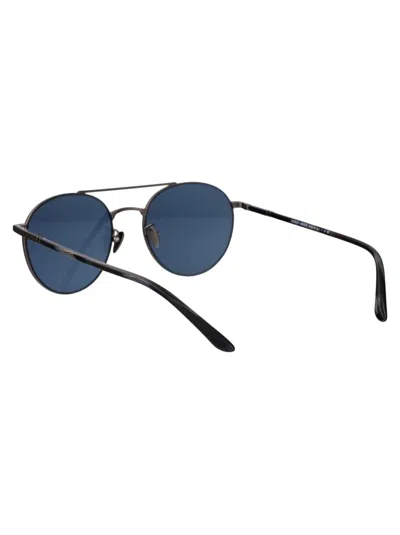 Giorgio Armani Men's Round Sunglasses In 337819 Matte Gunmetal
