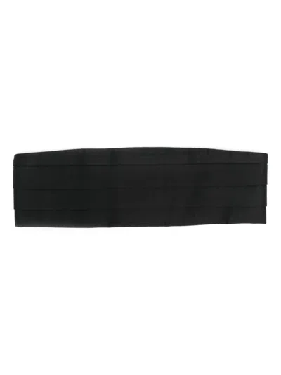 Stella Mccartney Adjustable Pleated Satin Weave Belt In Black