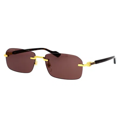 Gucci Eyewear Sunglasses In Gold