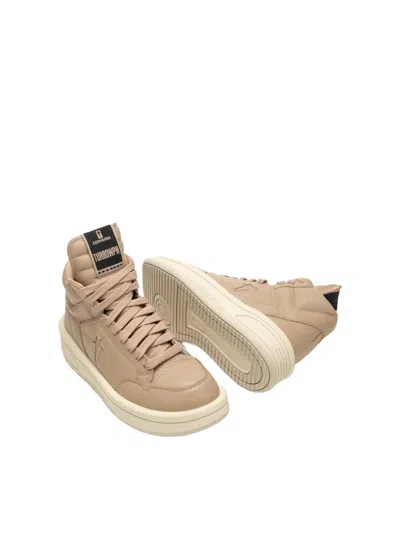 Rick Owens X Converse Turbowpn Leather Platform Sneakers In Cave