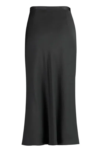 Calvin Klein Bias Midi Skirt In Black