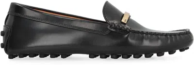 Shop Tod's Gommino Leather Loafers In Black