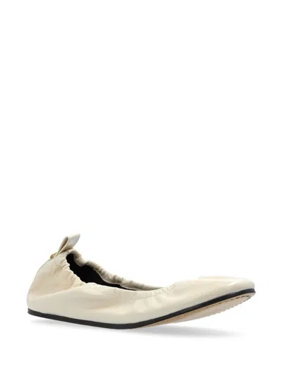 Isabel Marant Ballerina Shoes Leather Textured Finish In Beige