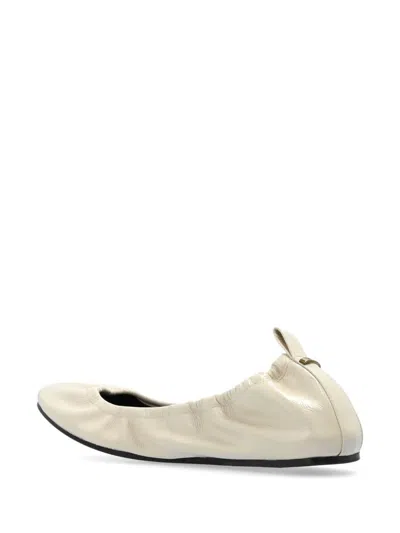 Isabel Marant Ballerina Shoes Leather Textured Finish In Beige