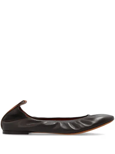 Lanvin Leather Ballerinas In Black