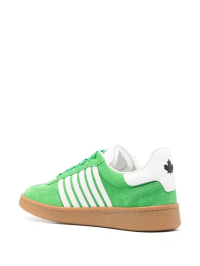 Dsquared2 Green Low Top Sneakers In Verde+bianco