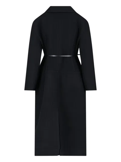 Jil Sander Virgin Wool Belted Coat In Black