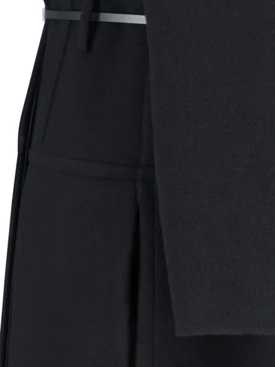 Jil Sander Virgin Wool Belted Coat In Black