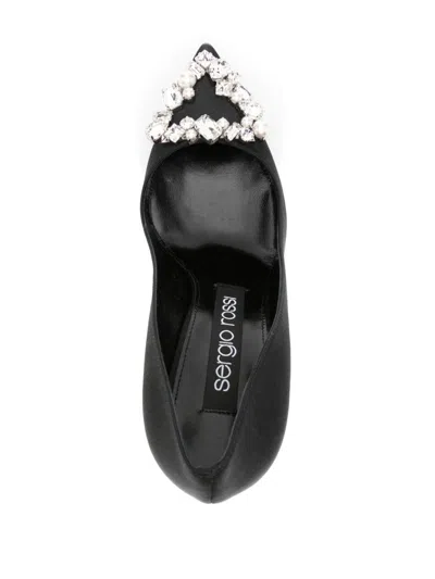 Sergio Rossi 90mm Crystal-buckle Pumps In Black