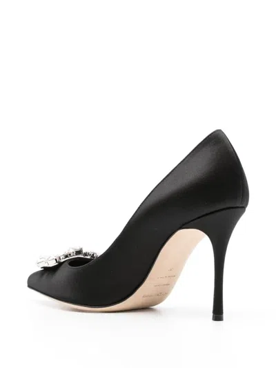 Sergio Rossi 90mm Crystal-buckle Pumps In Black