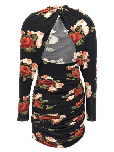 Magda Butrym '24' Draped Floral Mini Dress In Multicolor