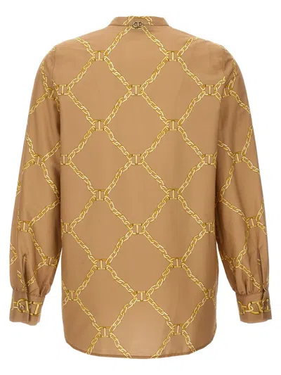 Twinset Print Shirt Shirt And Blouse Beige In Beige