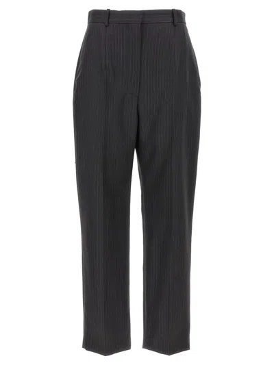Alexander Mcqueen Mcqueen Women Pinstripe Pants In Black