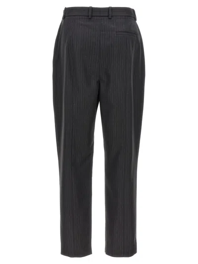 Alexander Mcqueen Mcqueen Women Pinstripe Pants In Black