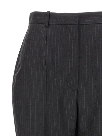 Alexander Mcqueen Mcqueen Women Pinstripe Pants In Black