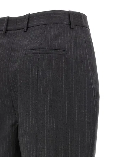 Alexander Mcqueen Mcqueen Women Pinstripe Pants In Black