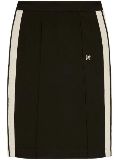Palm Angels Side Stripe Monogram Pencil Skirt In Multicolor