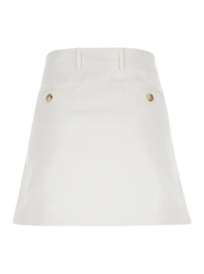 Plain White Shorts With Belt Loops In White