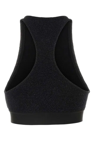 Palm Angels Sleeveless Cropped Knitted Top In Animal Print