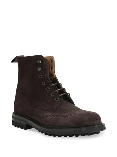 Church's Suede Ankle Boots Featuring Brogue Accents In Brown