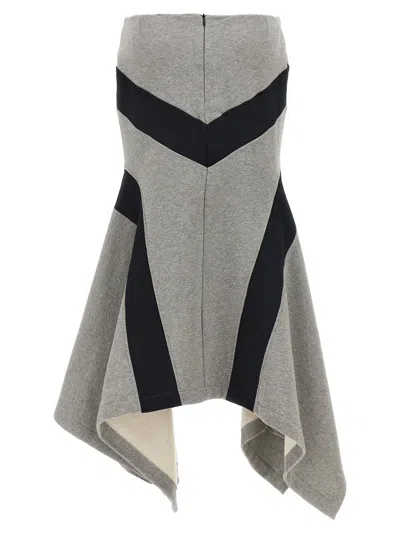 Attico Asymmetrical Maxi Skirt In Gray