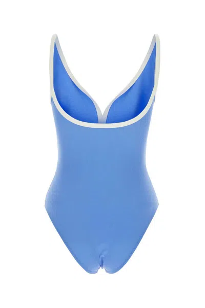 Lisa Marie Fernandez Cerulean Blue Maria Contrast-trim Swimsuit In Blue