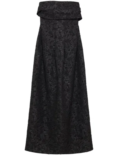 Simkhai Ariana Sl Draped Gown Dress In Black