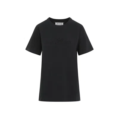 Maison Margiela Four-stitch Cotton T-shirt In Black
