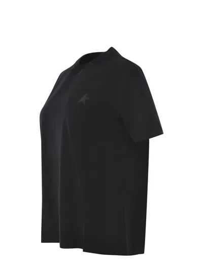 Golden Goose Cotton T-shirt With Iconic Frontal Star In Black