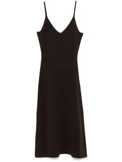 Officine Generale Officine Générale Marga Dress Italian Merino Wool In Dark Coffee