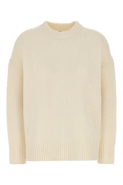 Co Wool-blend Crewneck Cropped Sweater In Beige