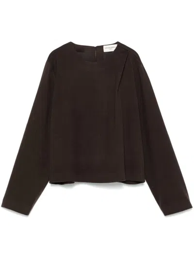 Officine Generale Francky Blouse In Dark Coffee