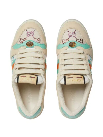 Gucci Multi Color Multi Color Screener Sneakers In Powder