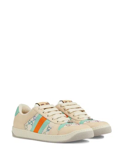 Gucci Multi Color Multi Color Screener Sneakers In Powder