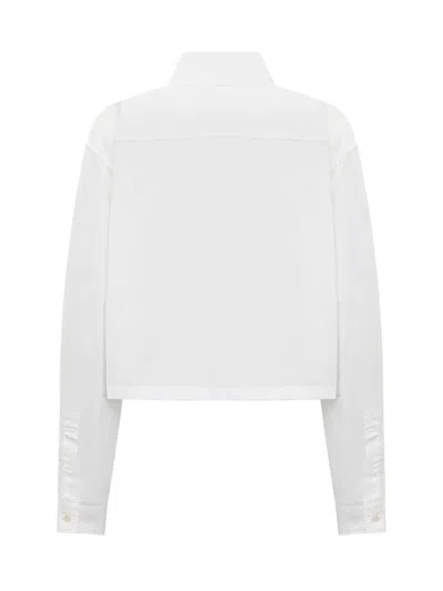 Ambush White Cropped Over Shirt In White