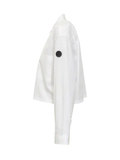 Ambush White Cropped Over Shirt In White