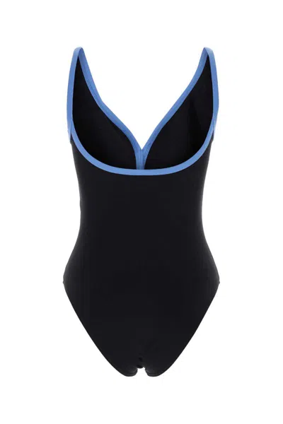 Lisa Marie Fernandez Maria Contrasting Trimmings Swimsuit V-neckline In Black