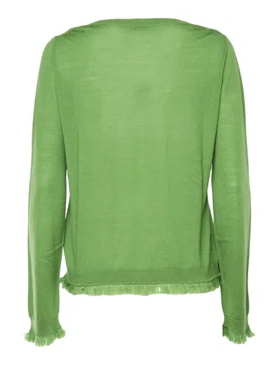 Ballantyne R Neck Pullover In Green