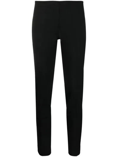 P.a.r.o.s.h Wool Trousers With Tapered Leg And Stretch In Black