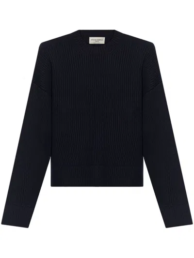Officine Generale Officine Générale Mimy English Rib Itl Merino Wo Clothing In Dark Navy