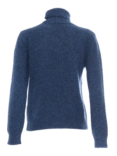 Kangra Cashmere Regular Fit Turtleneck Sweater In Blue