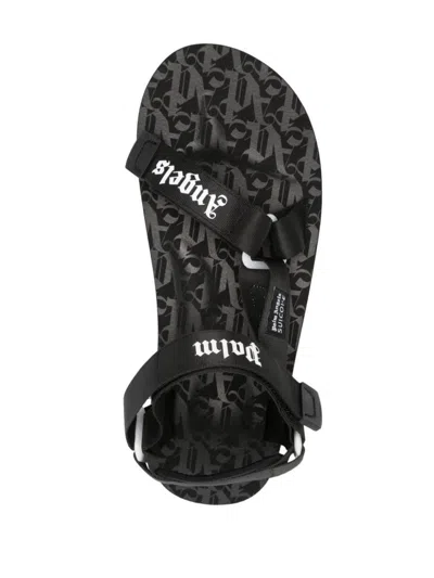 Palm Angels Depa Logo Print Sandals In Black