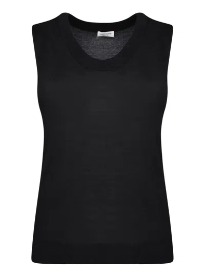 Saint Laurent Cassandre Black Tank Top In Black